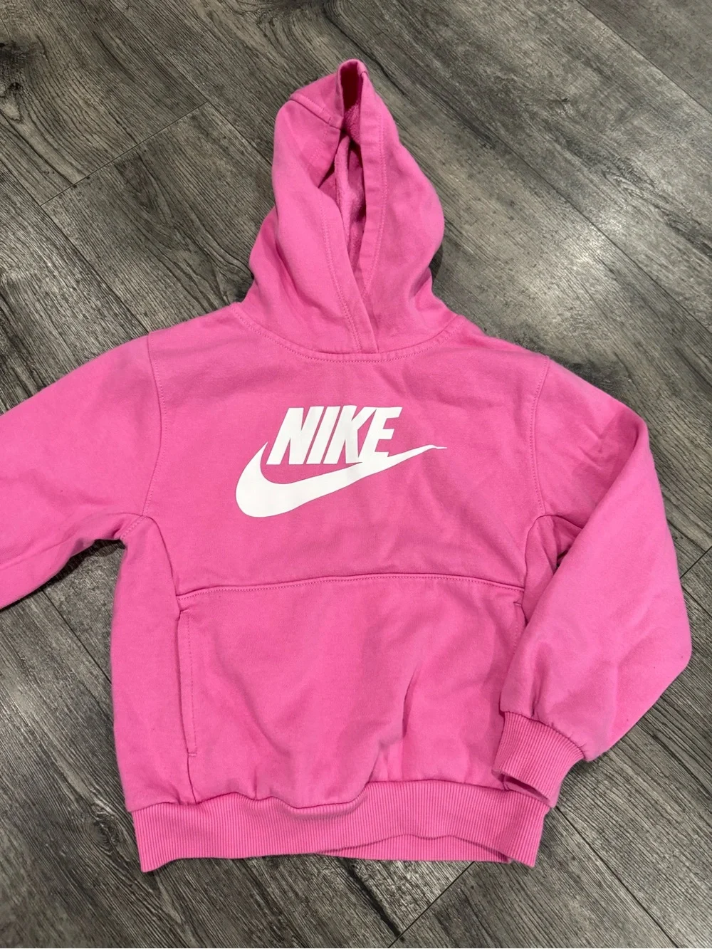 Nike Kids Pink Pullover Hoodie with White Logo